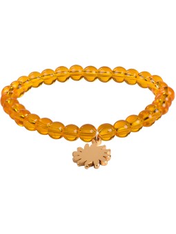 Troli Bracciale con perline di citrino e motivo a raggi di sole - Lunghezza: 20 cm donna