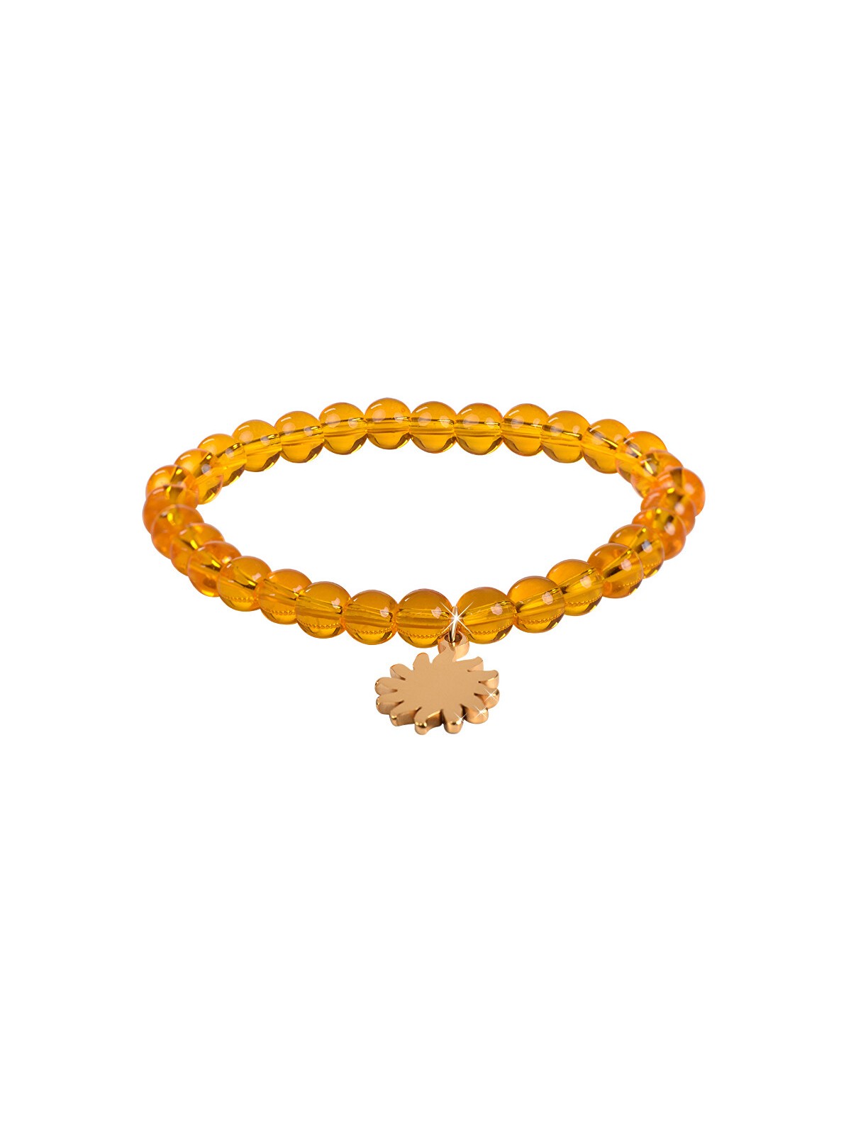 Troli Bracciale con perline di citrino e motivo a raggi di sole - Lunghezza: 20 cm donna
