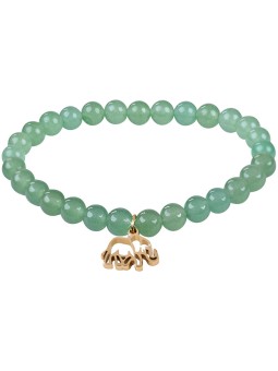 Troli Bracciale di perline in avventurina con elefante - Lunghezza: 17 cm donna