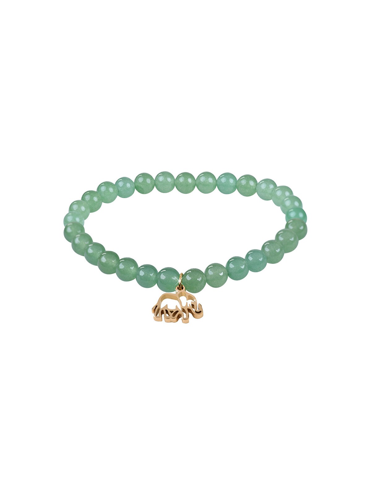 Troli Bracciale di perline in avventurina con elefante - Lunghezza: 17 cm donna