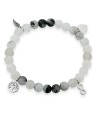 Troli Bracciale di perline in quarzo sulcato con pendenti protettivi - Lunghezza: 17 cm donna