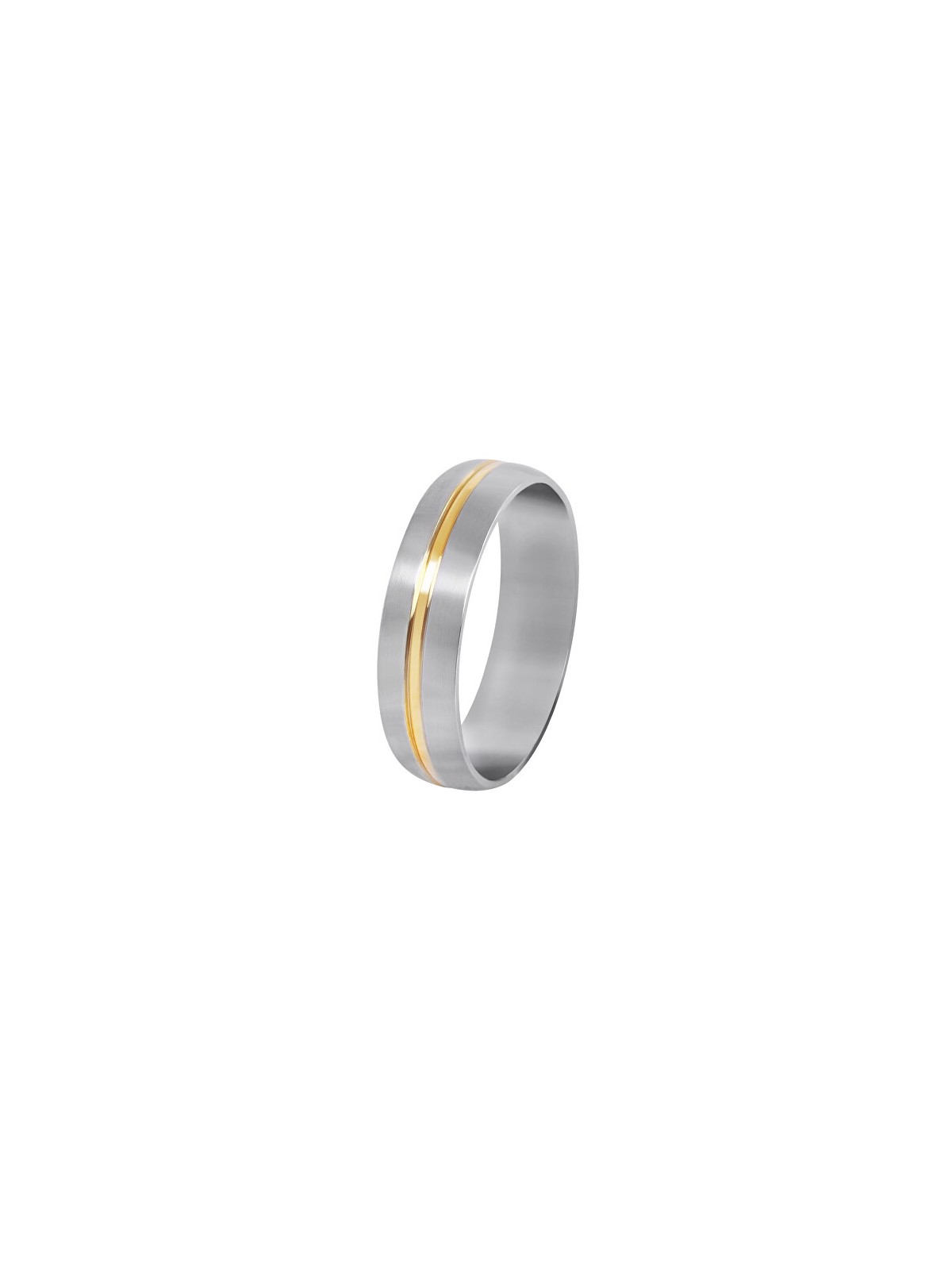 Troli Anello in acciaio con striscia dorata - Circonferenza: 59 mm unisex