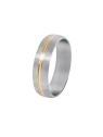 Troli Anello in acciaio con striscia dorata - Circonferenza: 59 mm unisex