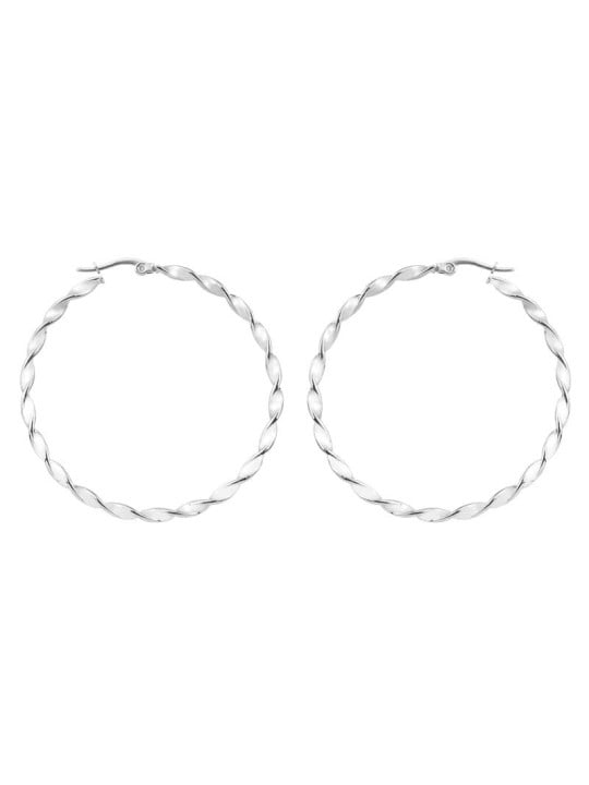 Troli Orecchini tondi in acciaio 2 - 5 cm - Diametro: 5 cm donna