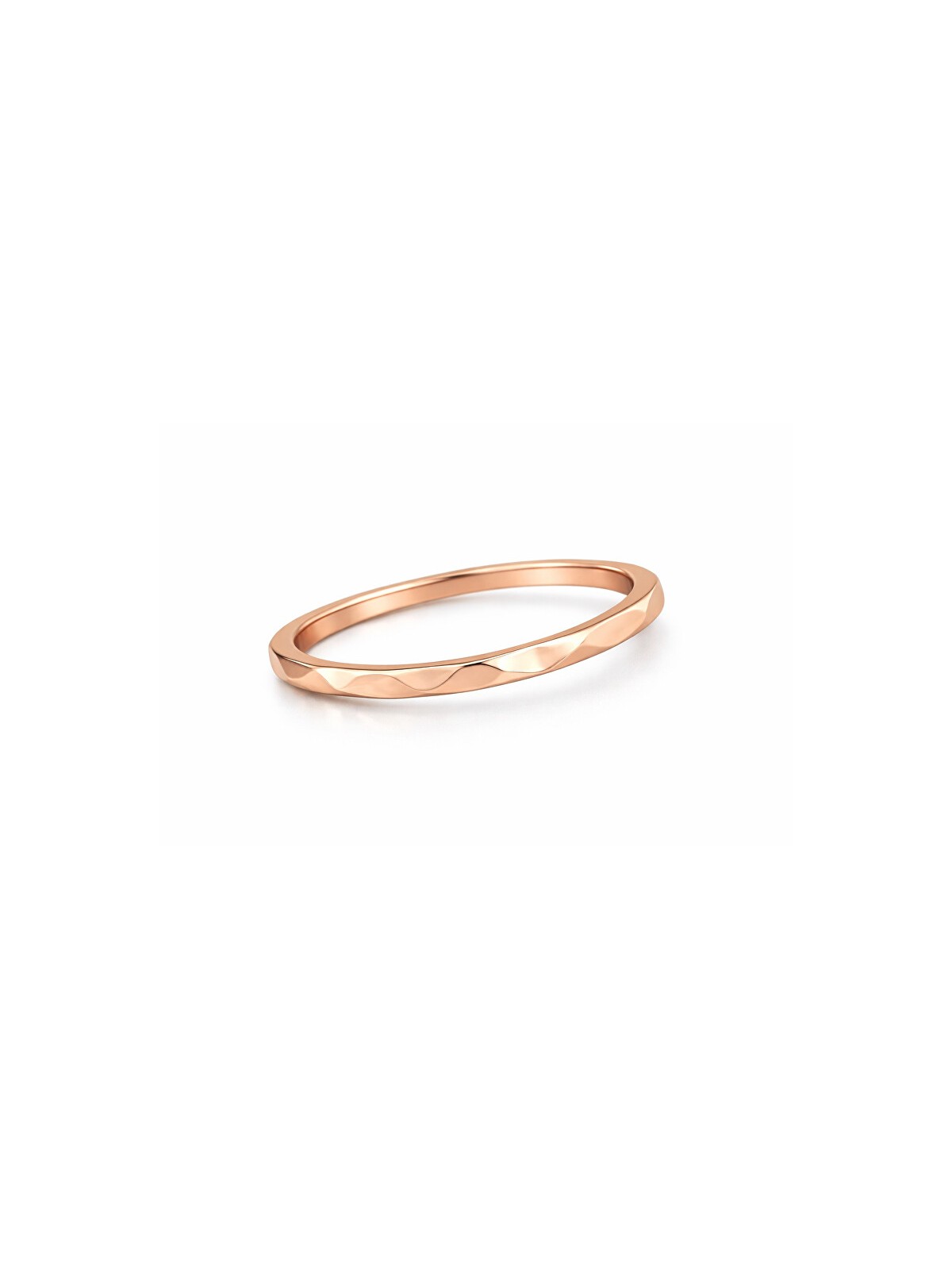 Troli Anello minimalista placcato oro con un delicato design in oro rosa - Diametro: 59 mm donna