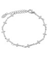 Troli Elegante bracciale in acciaio con croci - Lunghezza: 19 cm donna