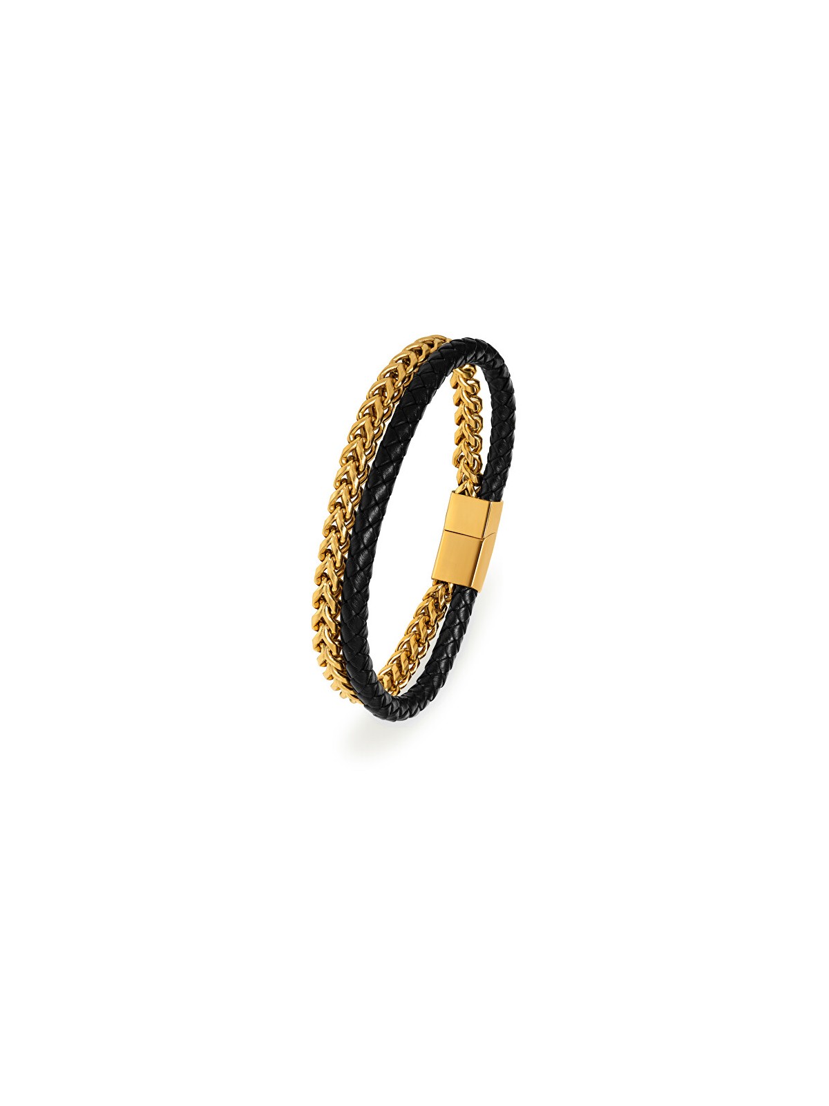 Troli Bracciale di lusso in pelle bicolore - Lunghezza: 21 cm uomo
