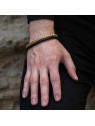 Troli Bracciale di lusso in pelle bicolore - Lunghezza: 21 cm uomo