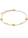 Troli Delicata catena dorata sulla gamba con fiori - Lunghezza: 25 cm donna
