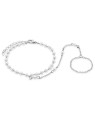 Troli Elegante bracciale con anello per il dito - Lunghezza: 24 cm donna