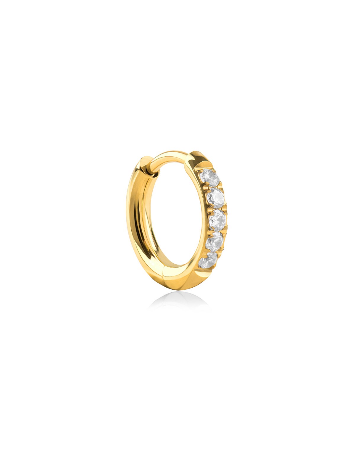 Troli VHLLE2008G orecchino singolo rotondo placcato oro con zirconi - Diametro: 1 cm donna