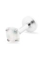 Troli Labret in acciaio con opale sintetico bianco - Diametro: 0.5 cm donna