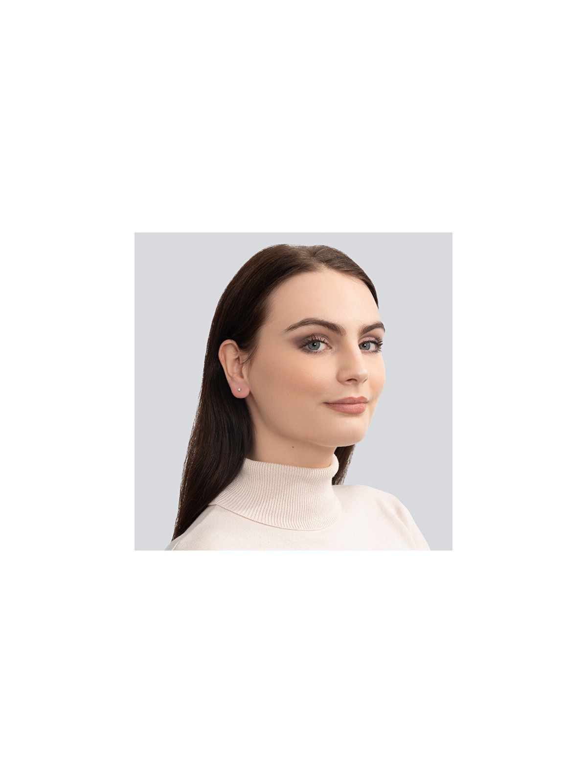 Troli Labret in acciaio con opale sintetico bianco - Diametro: 0.5 cm donna