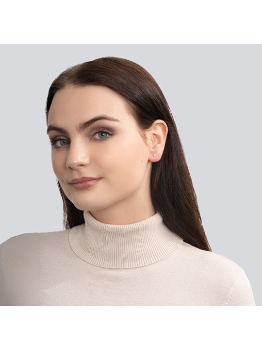 Troli Labret placcato oro con opale sintetico bianco - Diametro: 0.3 cm donna