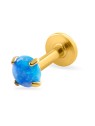 Troli Labret placcato oro con opale sintetico blu - Diametro: 0.3 cm donna
