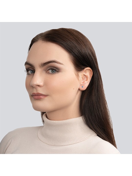 Troli Labret placcato oro con opale sintetico blu - Diametro: 0.3 cm donna