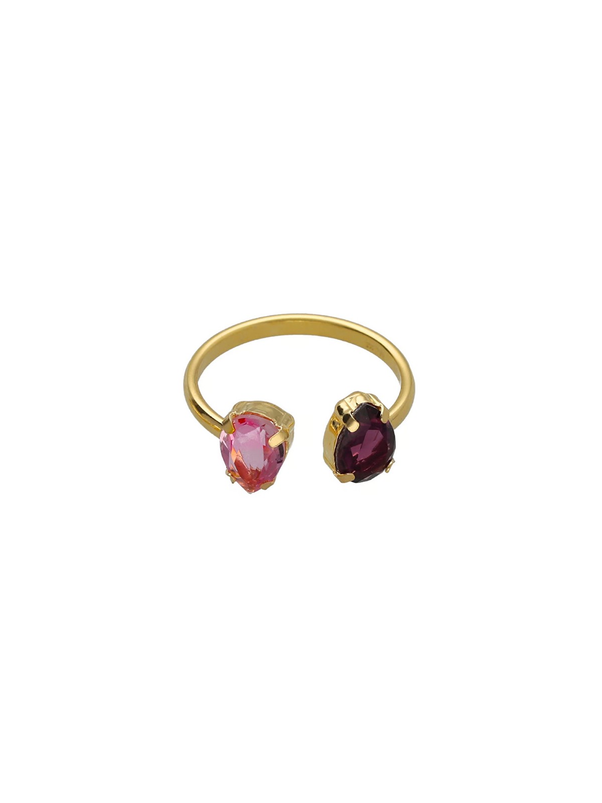 Victoria Cruz Anello aperto placcato oro con cristalli Pink Glory A4904-26DA - Circonferenza: 56 mm donna