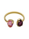 Victoria Cruz Anello aperto placcato oro con cristalli Pink Glory A4904-26DA - Circonferenza: 56 mm donna