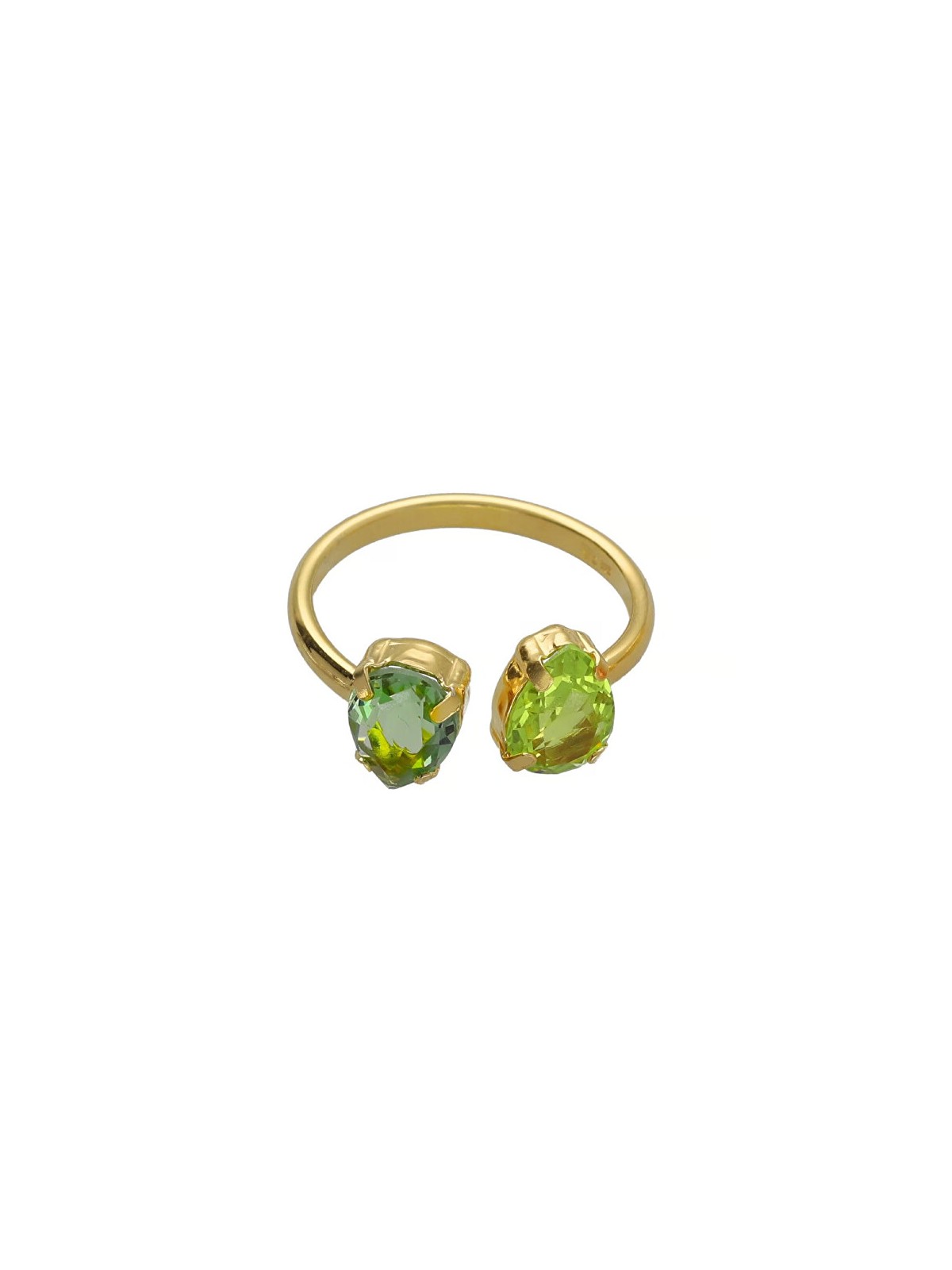 Victoria Cruz Anello aperto placcato oro con cristalli Green Glory A4904-14DA - Circonferenza: 58 mm donna