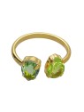 Victoria Cruz Anello aperto placcato oro con cristalli Green Glory A4904-14DA - Circonferenza: 58 mm donna