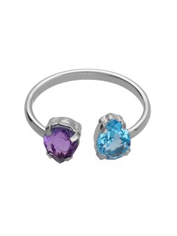 Victoria Cruz Anello aperto in argento con cristalli Glory A4904-12HA - Circonferenza: 52 mm donna