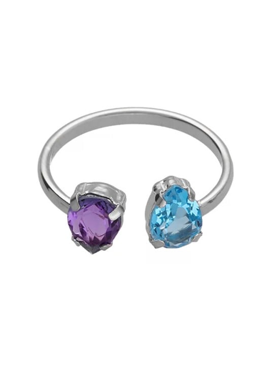 Victoria Cruz Anello aperto in argento con cristalli Glory A4904-12HA - Circonferenza: 52 mm donna
