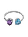 Victoria Cruz Anello aperto in argento con cristalli Glory A4904-12HA - Circonferenza: 52 mm donna