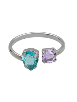 Victoria Cruz Anello aperto in cristallo Silver Bay A4896-15HA - Diametro: 50 mm donna