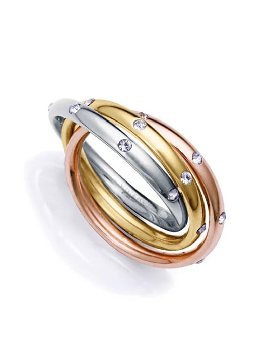 Viceroy Anello triplo in acciaio con cristalli Chic 14192A01 - Circonferenza: 52 mm donna