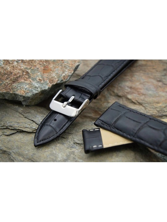 A-NIS Cinturino imbottito in alligatore AK1306.01 - Larghezza: 18 mm unisex