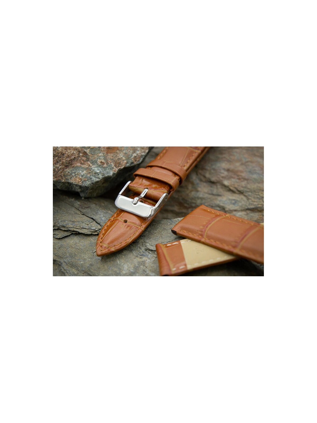 A-NIS Cinturino imbottito in alligatore AK1306.03 - Larghezza: 22 mm unisex