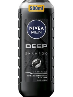 Nivea Men Deep Shampoo - Shampoo rivitalizzante per capelli e cuoio capelluto grassi 500ml uomo