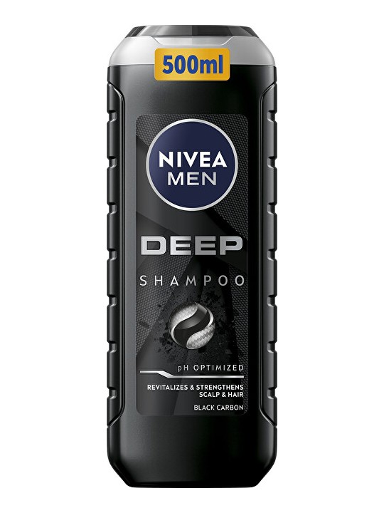 Nivea Men Deep Shampoo - Shampoo rivitalizzante per capelli e cuoio capelluto grassi 500ml uomo