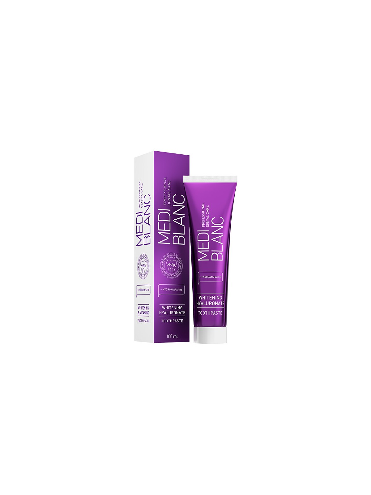 MEDIBLANC Dentifricio Sbiancante all'Ialuronato - Pasta bleulica con ialuronato di sodio 100ml donna