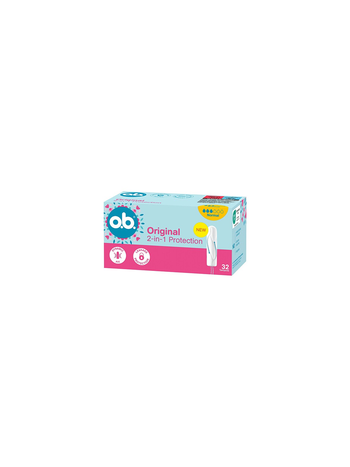 O.b. Tamponi normali, confezione da 32 pezzi.