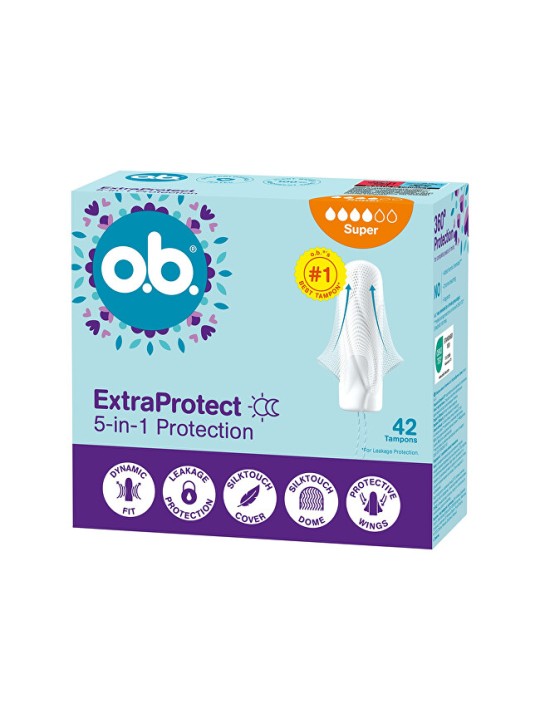 O.b. Tamponi Extra Protect Super Plus, confezione da 42 pezzi.