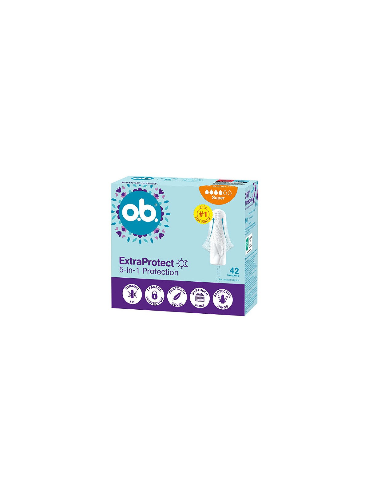 O.b. Tamponi Extra Protect Super Plus, confezione da 42 pezzi.