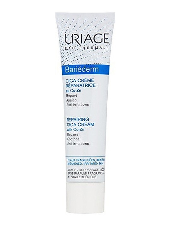 Uriage Crema riparatrice contenente rame e zinco Bariderm Cica Repairing CicaCream With CuZn unisex 40ml