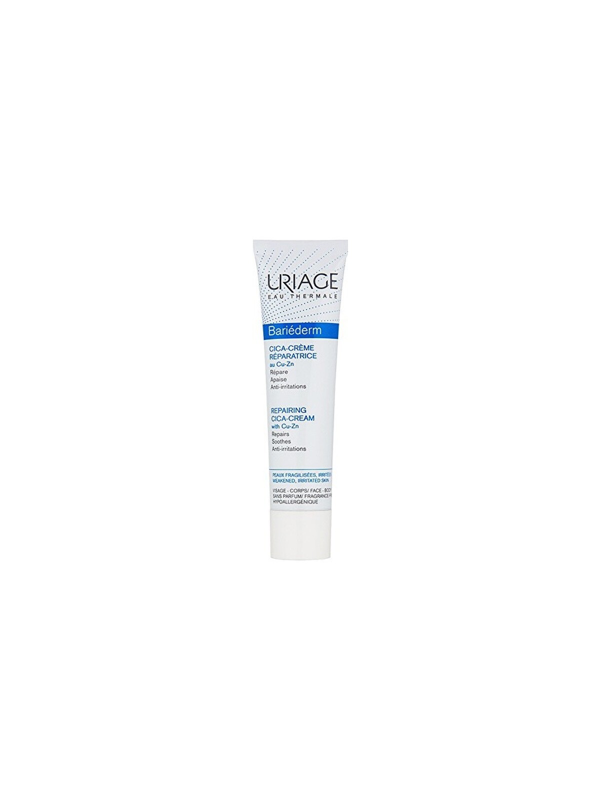 Uriage Crema riparatrice contenente rame e zinco Bariderm Cica Repairing CicaCream With CuZn unisex 40ml