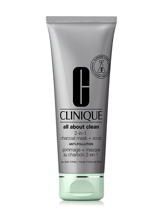 Clinique All About Clean Maschera al Carbone 2 in 1  Maschera viso detergente Scrub 100 ml