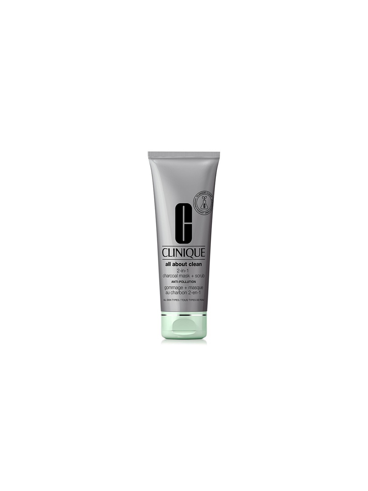 Clinique All About Clean Maschera al Carbone 2 in 1  Maschera viso detergente Scrub 100 ml