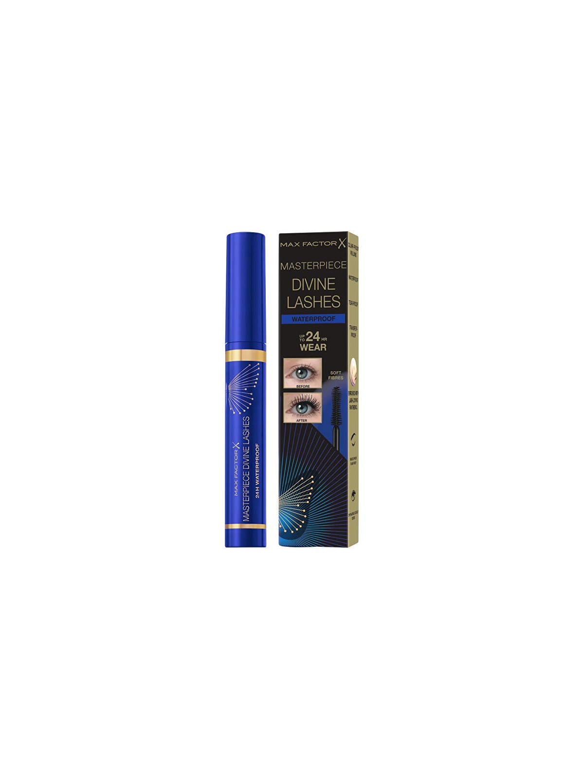Max Factor Mascara Divine Lashes 24H Waterproof Mascara volume waterproof 9 ml donna Black