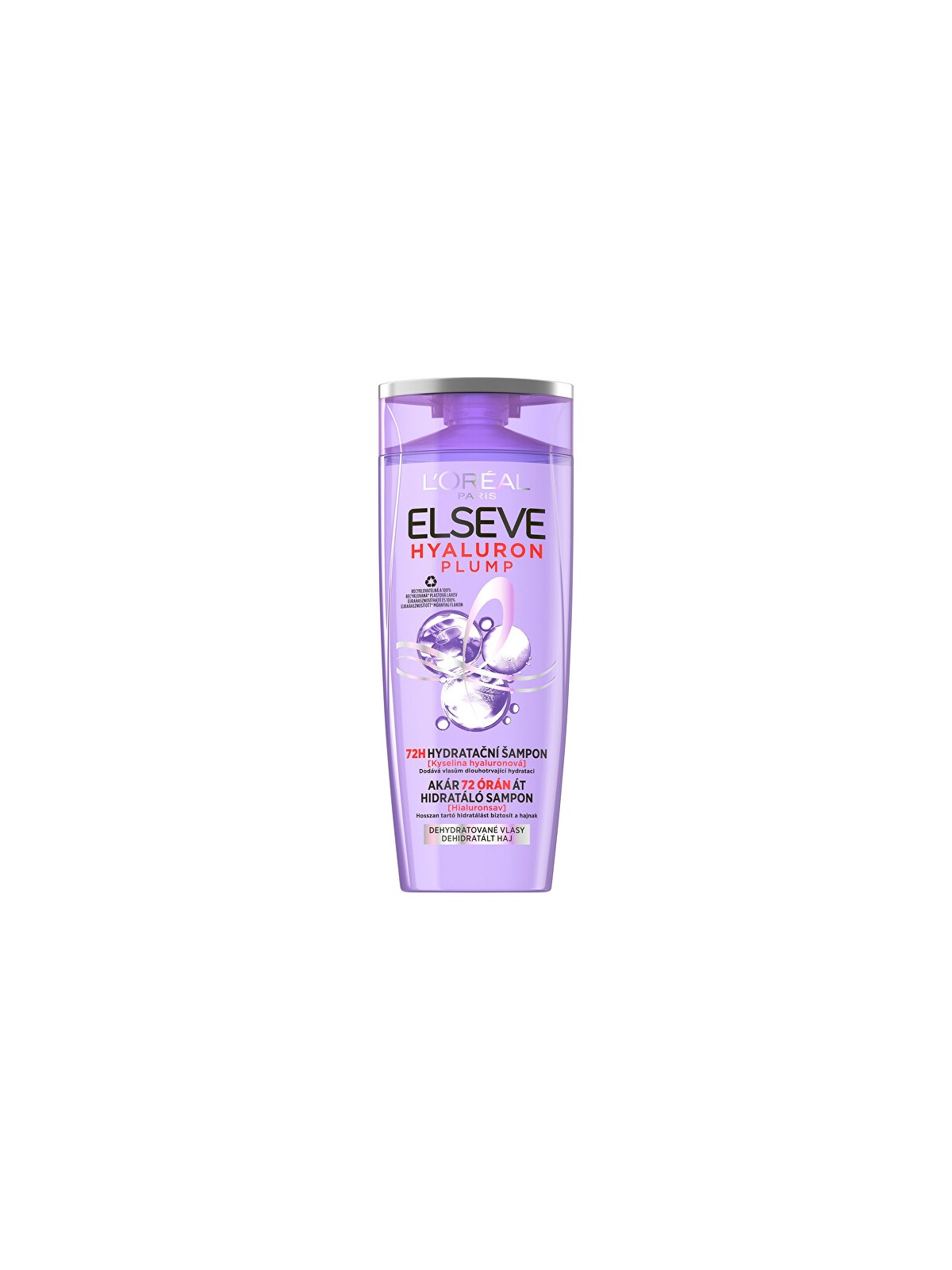 L'Oréal Paris Shampoo ELVIVE HYDRA HYALURONIC, ricarica ecologica idratazione 72 ore, confezione da 500ml unisex