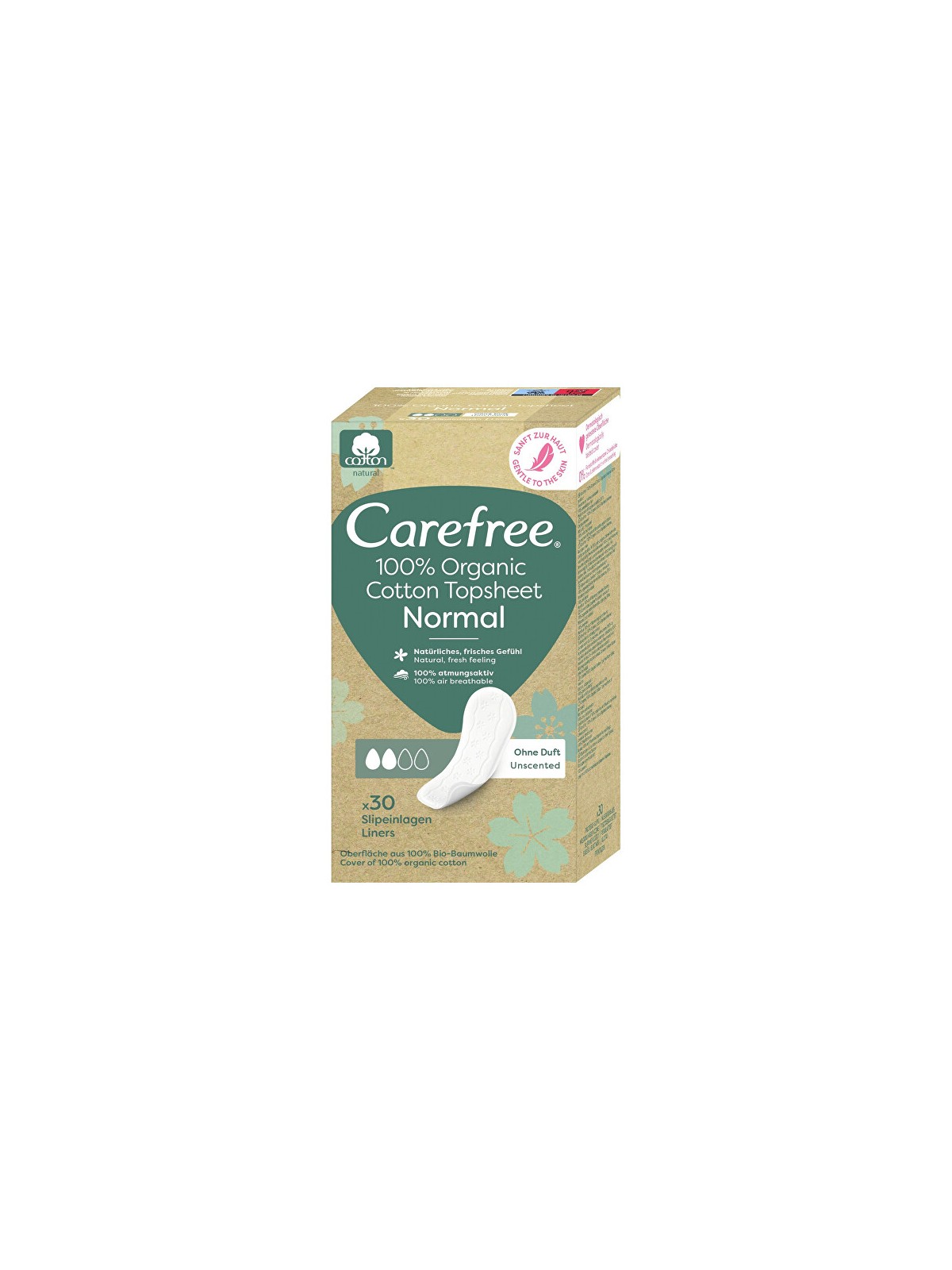 Carefree Cotone organico normale donna 30 unit