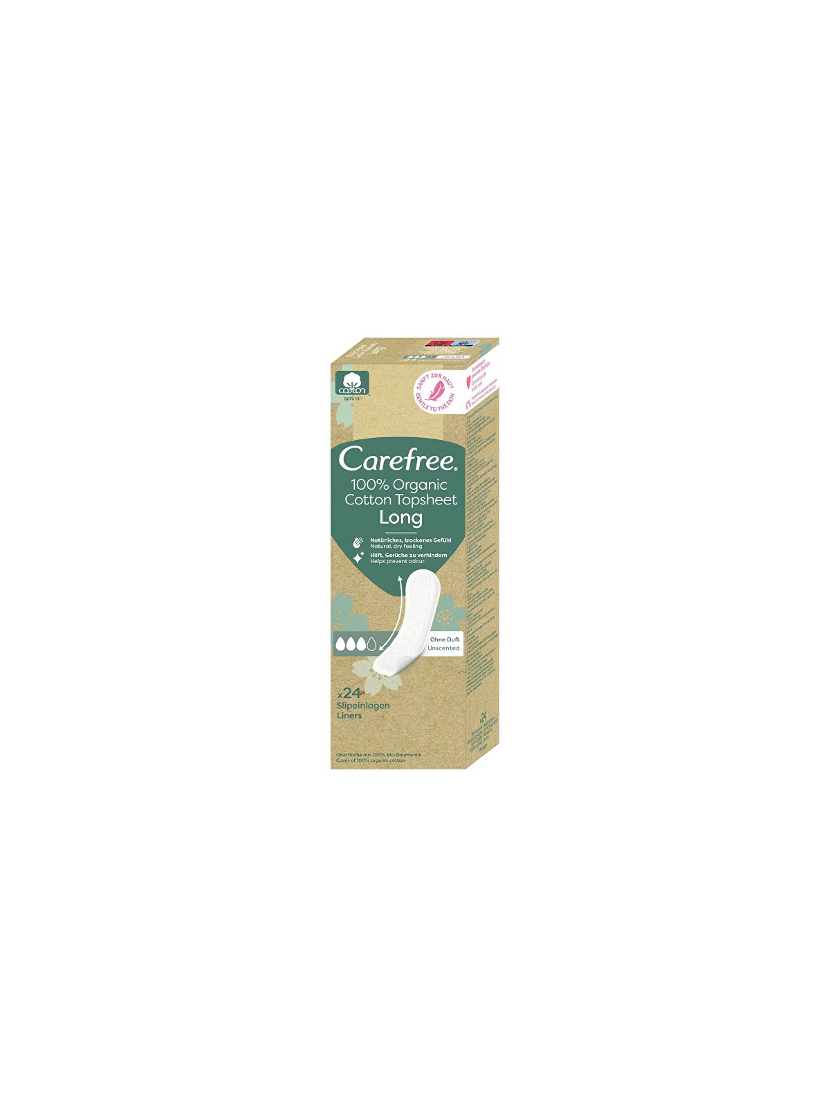 Salvaslip lunghi in cotone biologico donna 24 unit