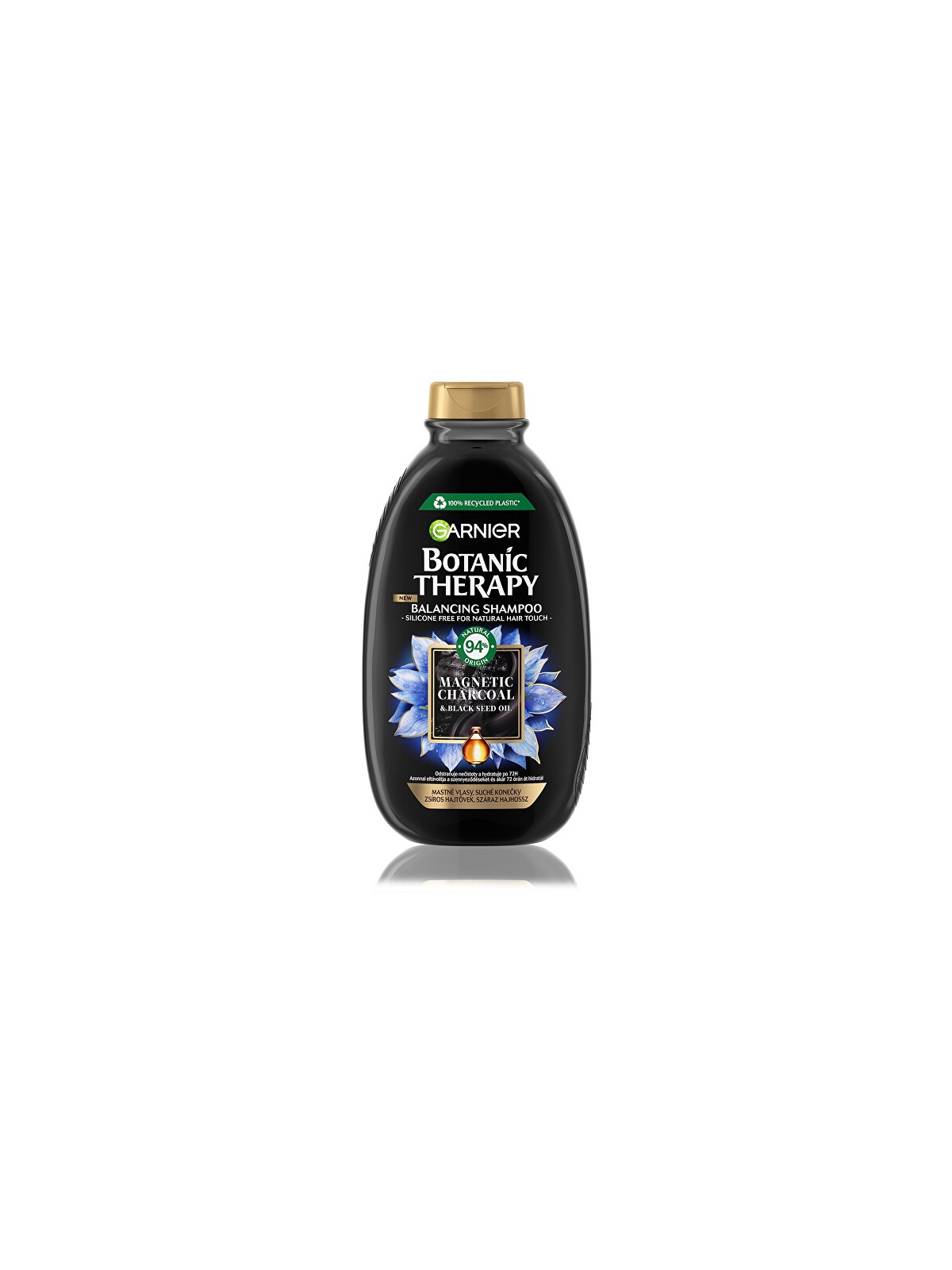 Shampoo al carbone magnetico e olio di semi neri capelli grassi con punte secche 400ml