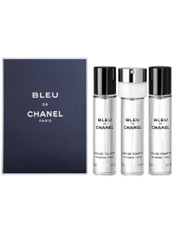 Chanel Bleu De Chanel Pour Homme Giftset uomo 60ml 3x eau de toilette Spray Refill 20ml - Twist and Spray - Travel Sprays