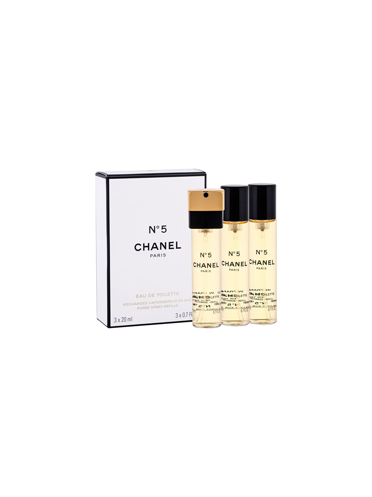 Chanel No 5 Giftset donna 60ml 3x eau de toilette Spray Refill 20Ml - Twist and Spray - Purse Spray