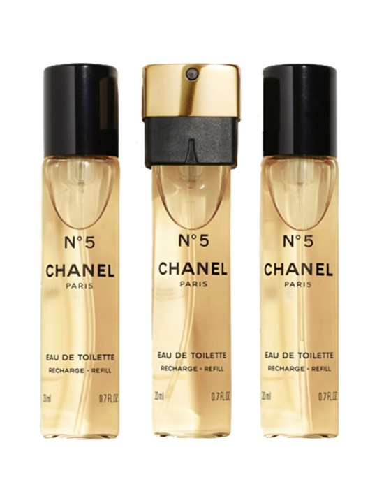 Chanel No 5 Giftset donna 60ml 3x eau de toilette Spray Refill 20Ml - Twist and Spray - Purse Spray