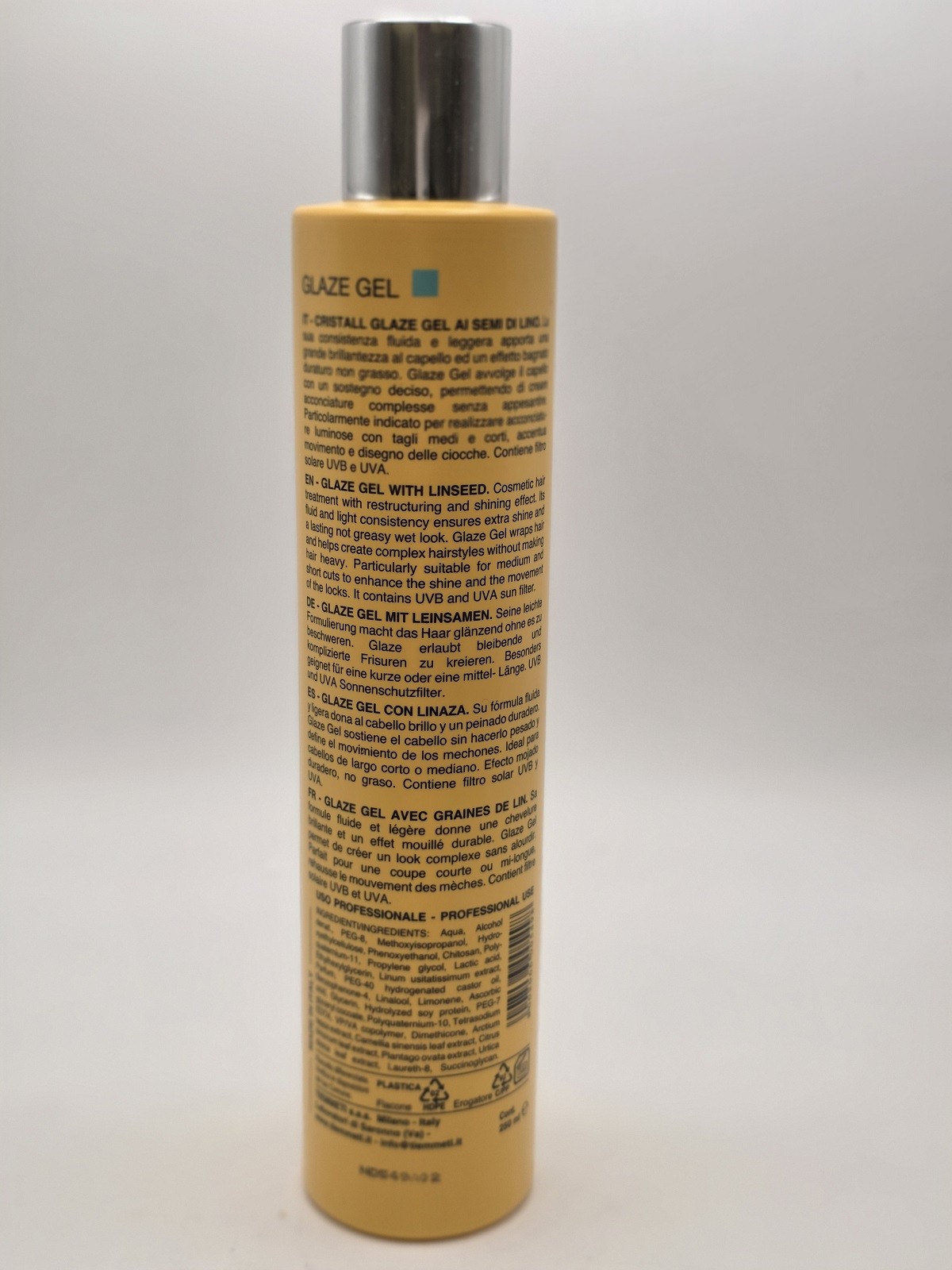 TMT Cristall Glaze Gel Semi di Lino 250ml – Gel Modellante Fissaggio Forte Effetto Bagnato Tmt www.essenzetotalstyle.com 